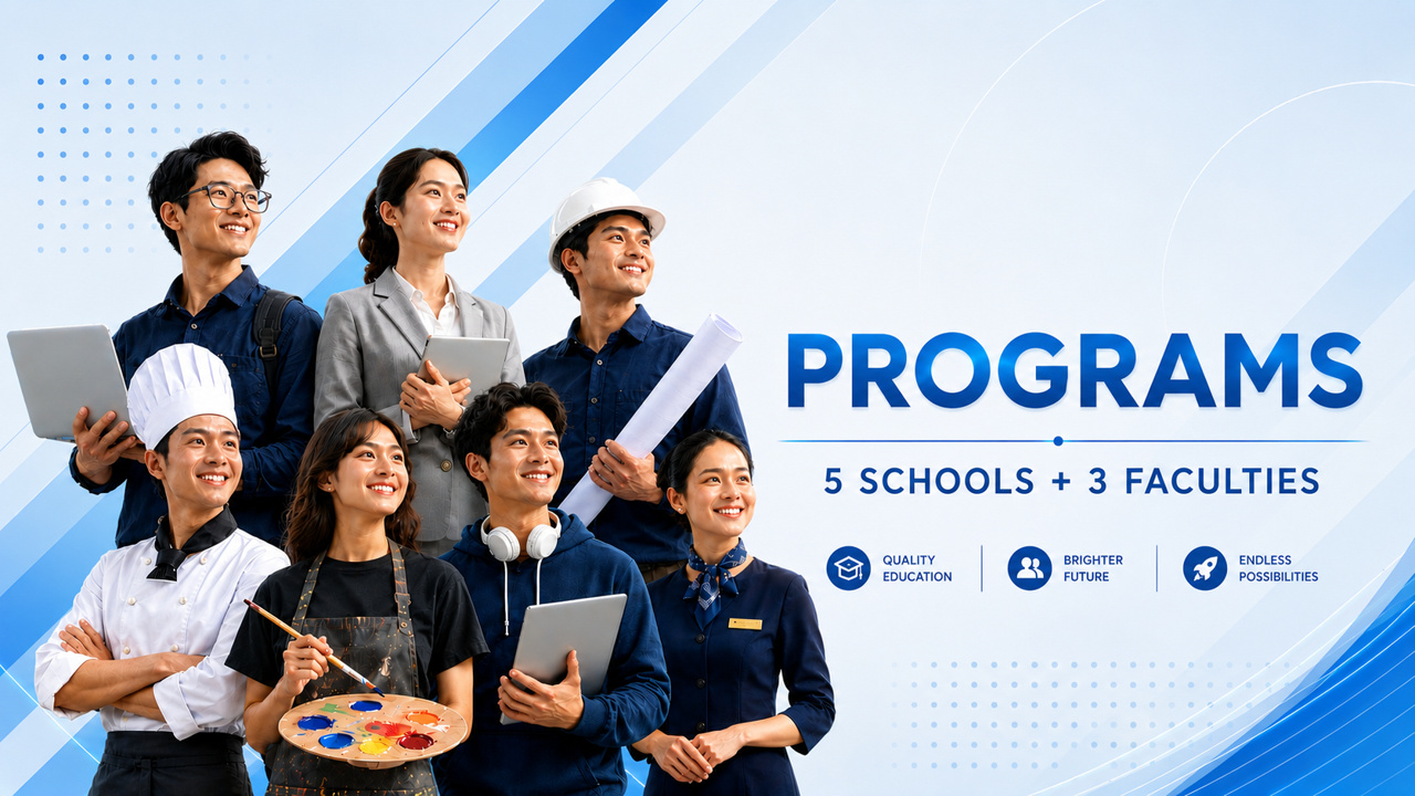 Programs — 5 Schools + 3 Faculties